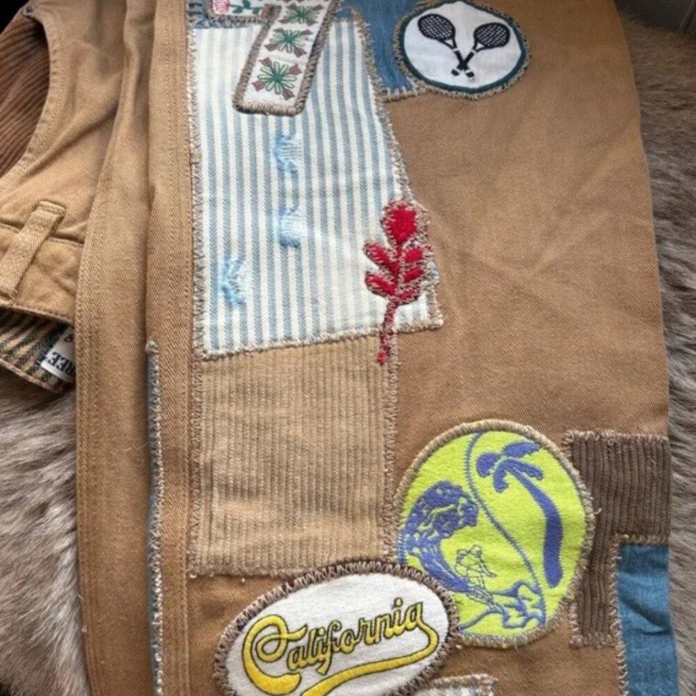 Free People We The Free Patch On You Baggy Straight Jeans Size 28 NWOT - Picture 2 of 9